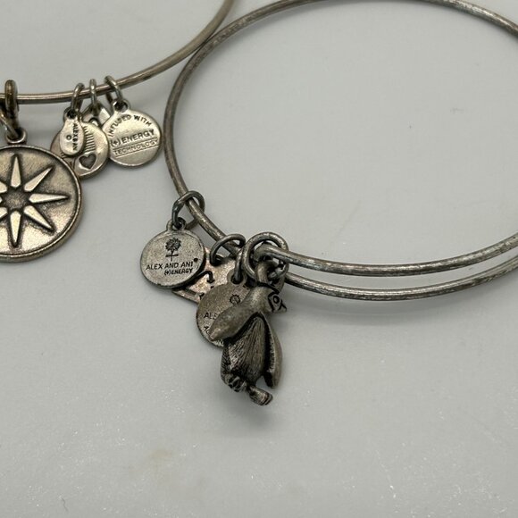 Lot Of 6 Alex & Ani Silver-Tone Bracelets 3 Charm & 3 Beaded Designs - Picture 11 of 16